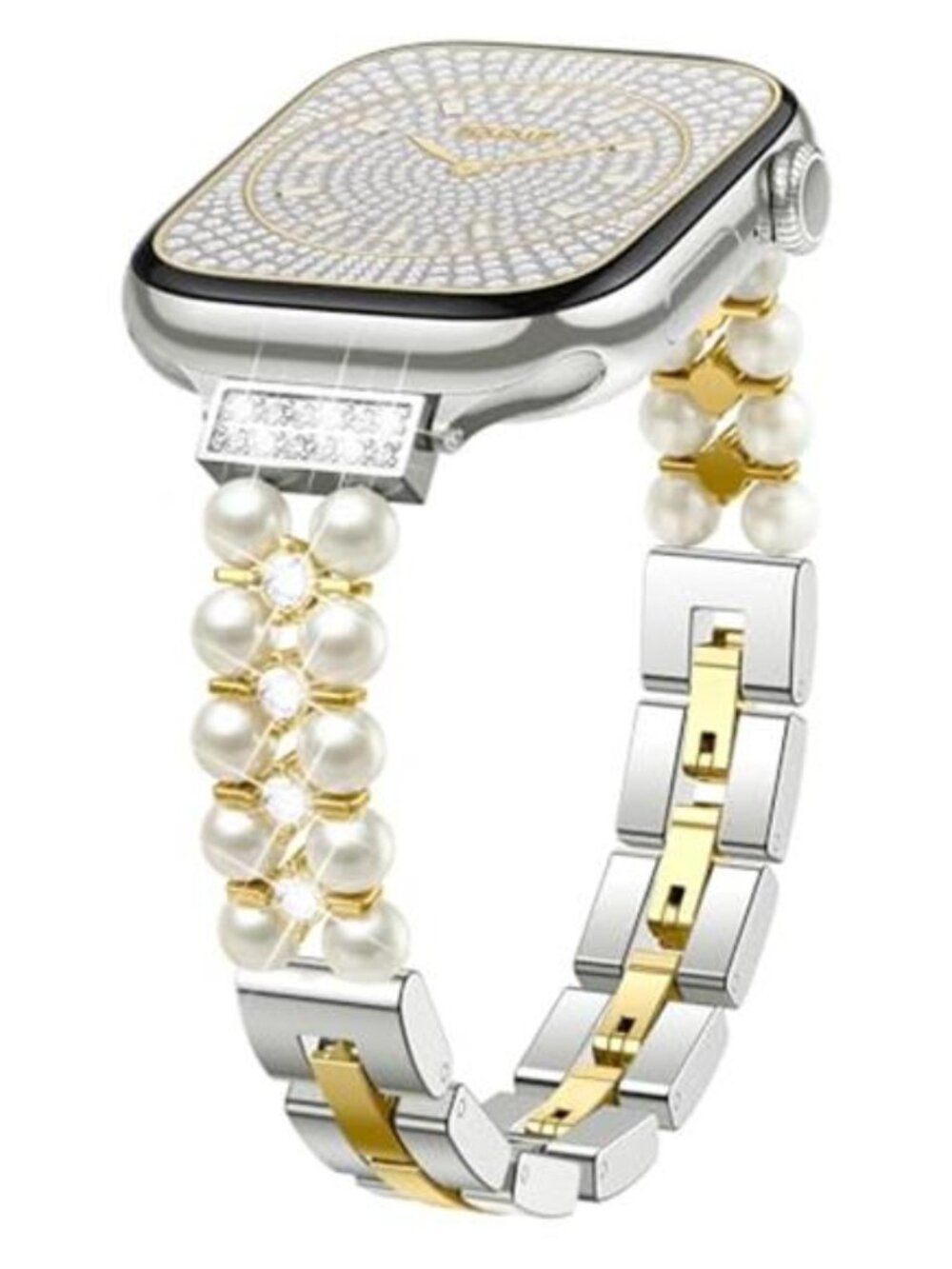 NEW Silver/Gold Luxury Pearl Apple Watch Band